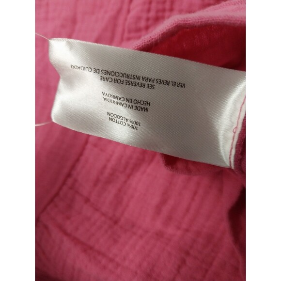 Gap Womens Medium Pink Relaxed Fit Soft Cotton Gauze Tiered Dress. Casual/Dressy - Picture 8 of 8